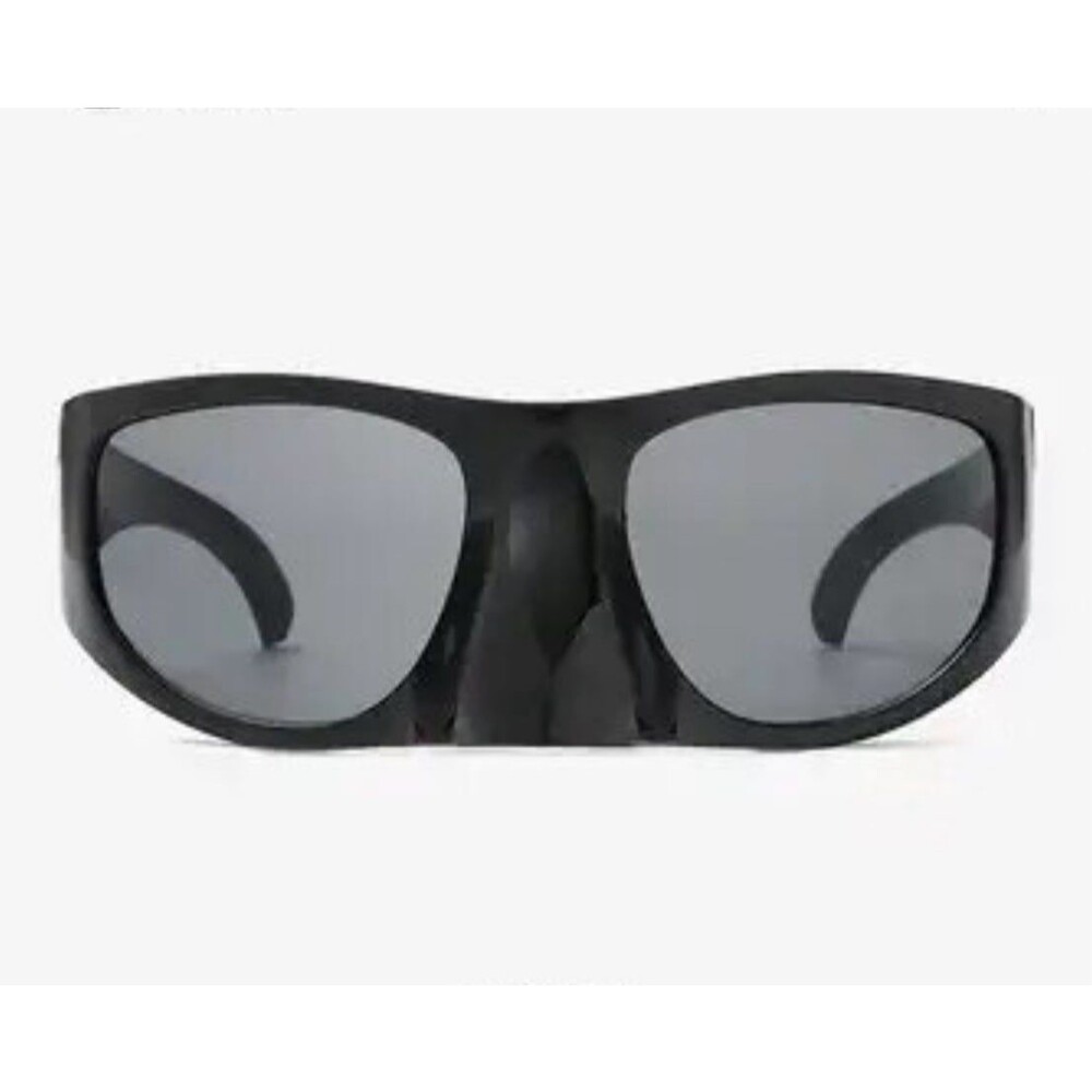 Black Statement Shield Sunglasses - Picture 6 of 12